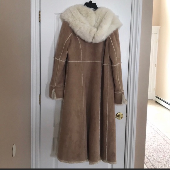 UTEX design faux-leather faux-fur shearling Women’s suede coat,very sexy & warm! - Picture 5 of 6